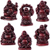 Polyresin Feng Shui Figurines 1-inch Buddha Redsto