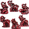 Polyresin Feng Shui Figurine  Red Elephants  (Set