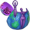 Polyresin Figurines and Bowl set  Earth Goddess