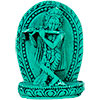 Mini Turquoise Powder Figurine 1''5/8 Krishna  (Ea