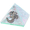 2-inch Art Glass Pyramid Box  Om Crystal (each)