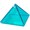 2-inch Art Glass Pyramid Box  Plain Aquamarine (ea