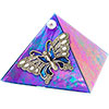 2-inch Glass Pyramid Box  Butterfly Blue Iridescen