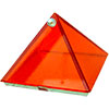 2-inch Art Glass Pyramid Box  Plain Orange (each)