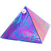 2-inch Art Glass Pyramid Box  Plain Blue Iridescen