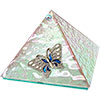 4-inch Glass Pyramid Box  Butterfly Crystal (each)