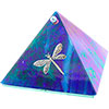 4-inch Glass Pyramid Box  Dragonfly Blue Iridescen