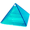 4-inch Art Glass Pyramid Box  Plain Aquamarine (ea