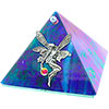 4-inch Art Glass Pyramid Box  Fairy with Crystal B