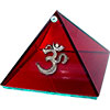 4-inch Glass Pyramid Box  Om Ruby (each)