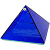 4-inch Art Glass Pyramid Box  Plain Cobalt Blue (e