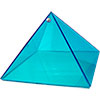 6-inch Art Glass Pyramid Box  Plain Aquamarine (ea
