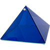 6-inch Art Glass Pyramid Box  Plain Cobalt Blue (e