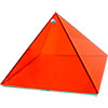 6-inch Art Glass Pyramid Box  Plain Orange (each)