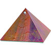 6-inch Art Glass Pyramid Box  Plain Red Irridescen