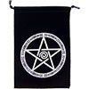Unlined Velvet Bag Embroidered  Pentacle Black (ea