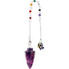Gemstone Pendulum Chakra Chain Curved Amethyst (ea