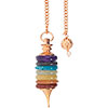 Metal Pendulum with 7 Chakra Rings  Copper  (each)