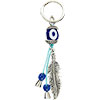 Evil Eye Talisman Key Ring  Feather  (each)