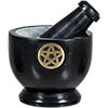 Soapstone Mortar & Pestle  Pentacle Finding Black