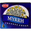 Hem Incense Cones in Display Box 10 cones  Myrrh