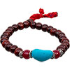 Mala Bead Rosewood and Turquoise Bracelet (Each)