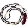 Gemstone Mala  Om Garnet & Golden Rutile (Each)