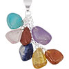 Positive Vibration Pendant  7 Chakras Tumbled Ston