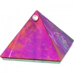 Glass Pyramid Box Plain Red Irridescent 