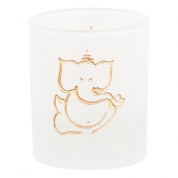 Etched Glass Votive Holder Ganesha (each)