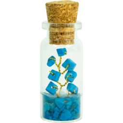Gemstone Tree of Life in Glass Bottle - Turquoise (Each)