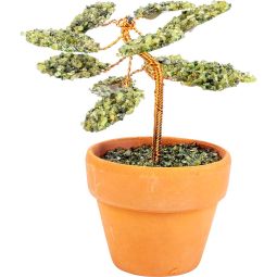 Gemstone Bonsai Tree In Terracotta Pot - Peridot (Each)