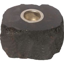 Rough Black Tourmaline Mini Candle Holder (Each)