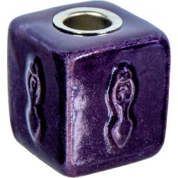 Ceramic Mini Candle Holder Cube - Goddess Purple (Each)