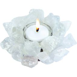Gemstone T-Light Holder Cluster Points - Clear Quartz (Each)