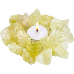 Gemstone T-Light Holder Cluster Points - Lemon Citrine (Each)