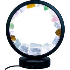 Gemstone Crystal LED Lamp Round - Selenite & Asst'd Stones (Each)