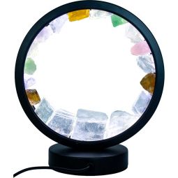 Gemstone Crystal LED Lamp Round - Selenite & Asst'd Stones (Each)