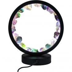 Gemstone Crystal LED Lamp Round - Rainbow Fluorite (Each)