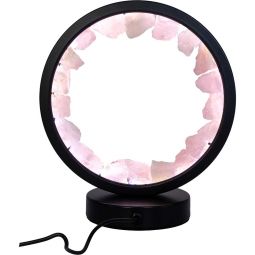 Gemstone Crystal LED Lamp Round - Rose Quartz (Each)