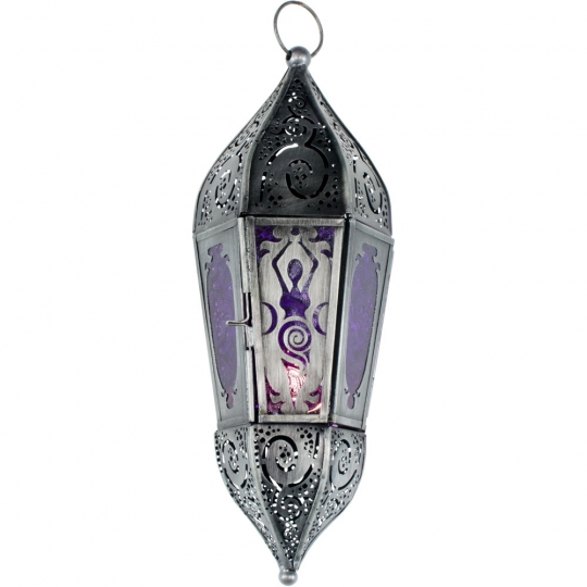 Glass & Metal Lantern Goddess Purple (each)