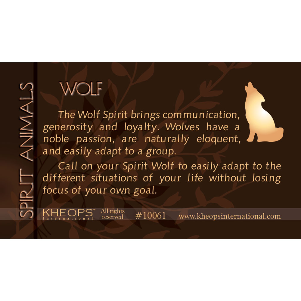 Spirit ANIMAL Info Card  Wolf  (each)