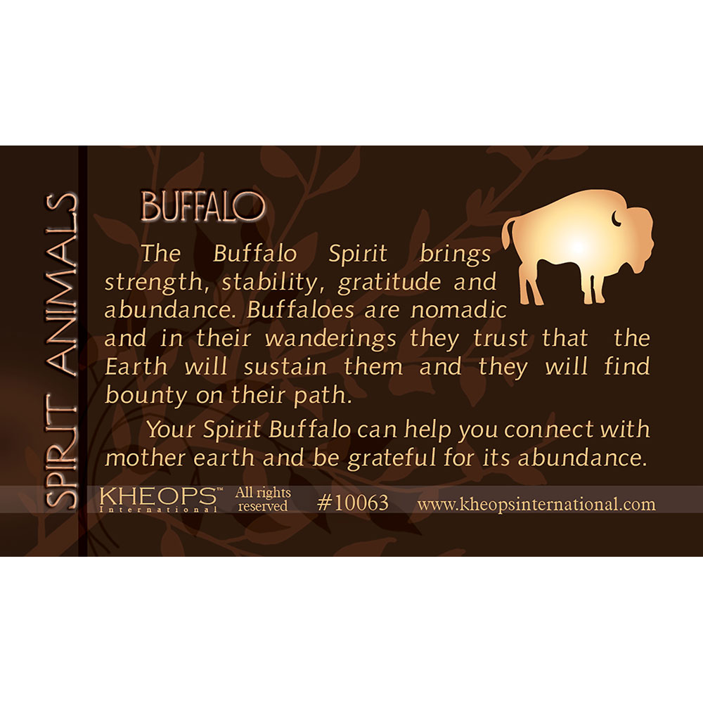 Spirit ANIMAL Info Card  Buffalo  (each)