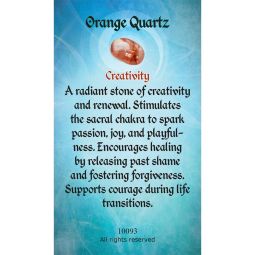 Gemstone Properties Info Card Orange Quartz (Each)