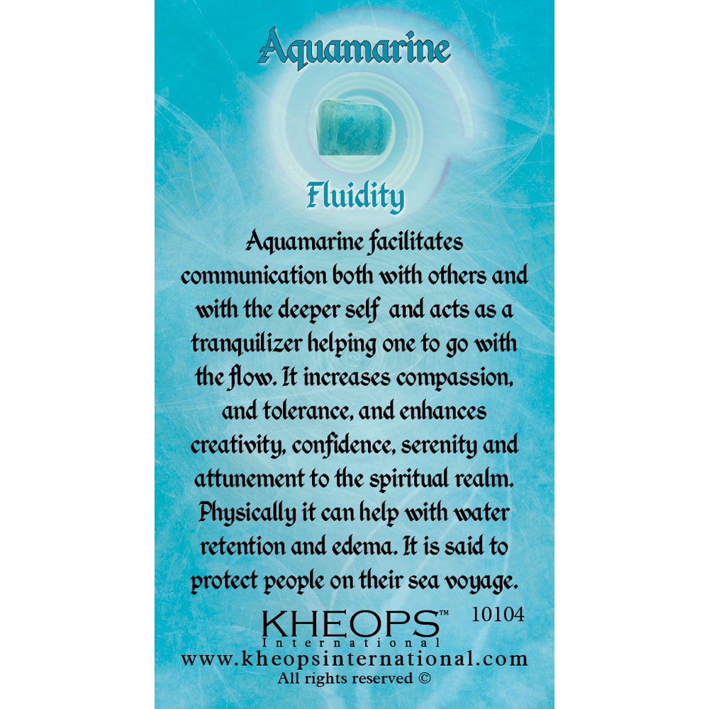 Gemstone Properties Info Card AQUAMARINE (each)