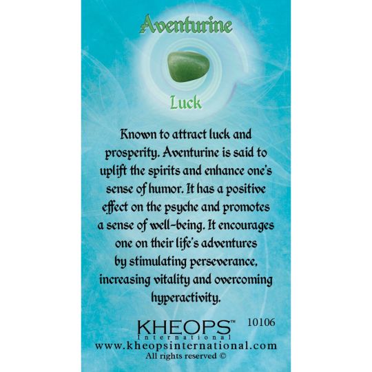 Gemstone Properties Info Card Aventurine (each)