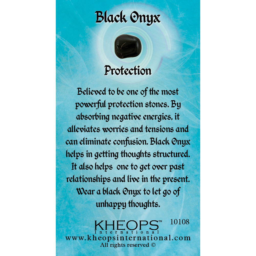 Gemstone Properties Info Card Black Onyx Each Kheops International