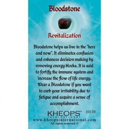 Gemstone Properties Info Card   Bloodstone (each)
