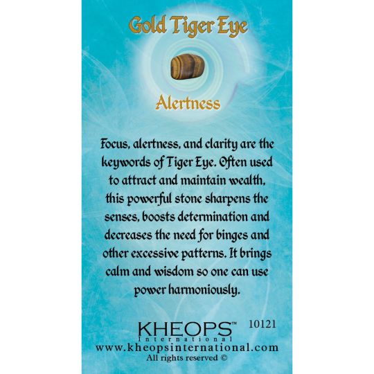 Gemstone Properties Info Card   Gold Tiger Eye (each)