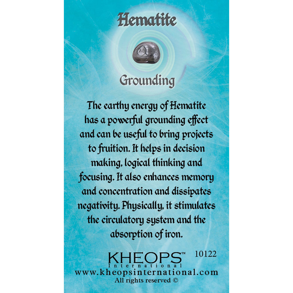 Gemstone Properties Info Card HEMATITE (each)